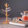 Set Baumform Holz Teetasse Lagerung Halter Stehen Becher Hängen Display Rack Drinkware Regal 6 Haken