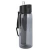 Filtered Water Bottle with Integrated Filter Straw Camping Emergency Water Bottle PurifierGray