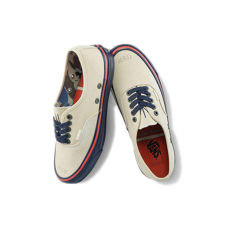 Nigel Cabourn X Vans OG Authentic LX USN Unisex Sneakers Brown Worn-White Navy VN0A4BV99RE
