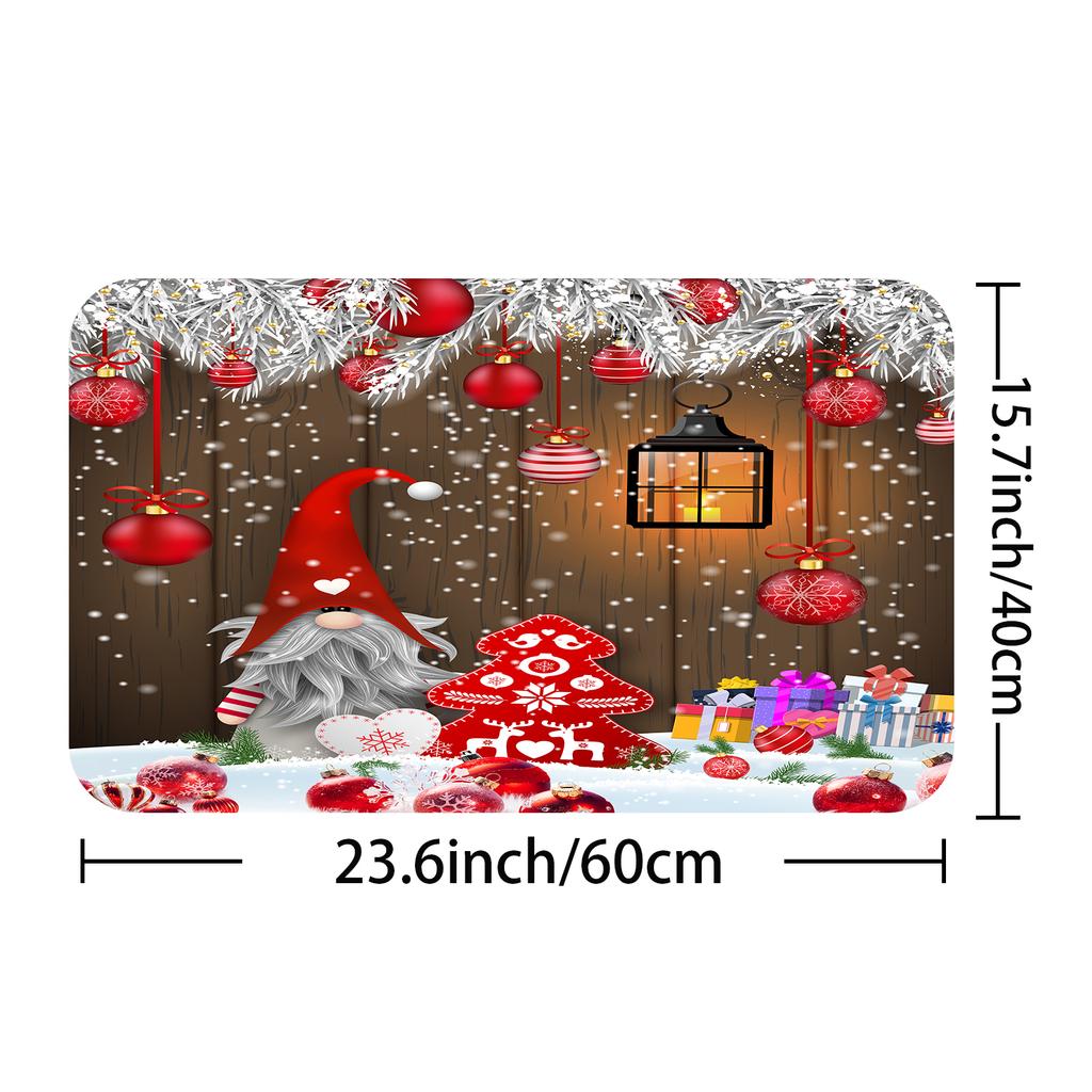 1Pc Waterproof Shower Curtain With Hooks Christmas Snow Scene Bathtub Curtain Soft Floor Rugs Non-Slip Bath Mat Bathroom Decor