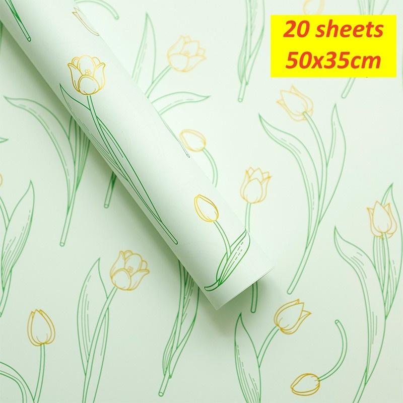 Retro Wrapping Paper Romantic Flower Wrapping Paper Kraft Gift Paper Florist Bouquet Packaging Material For Gift Wrapping Pack