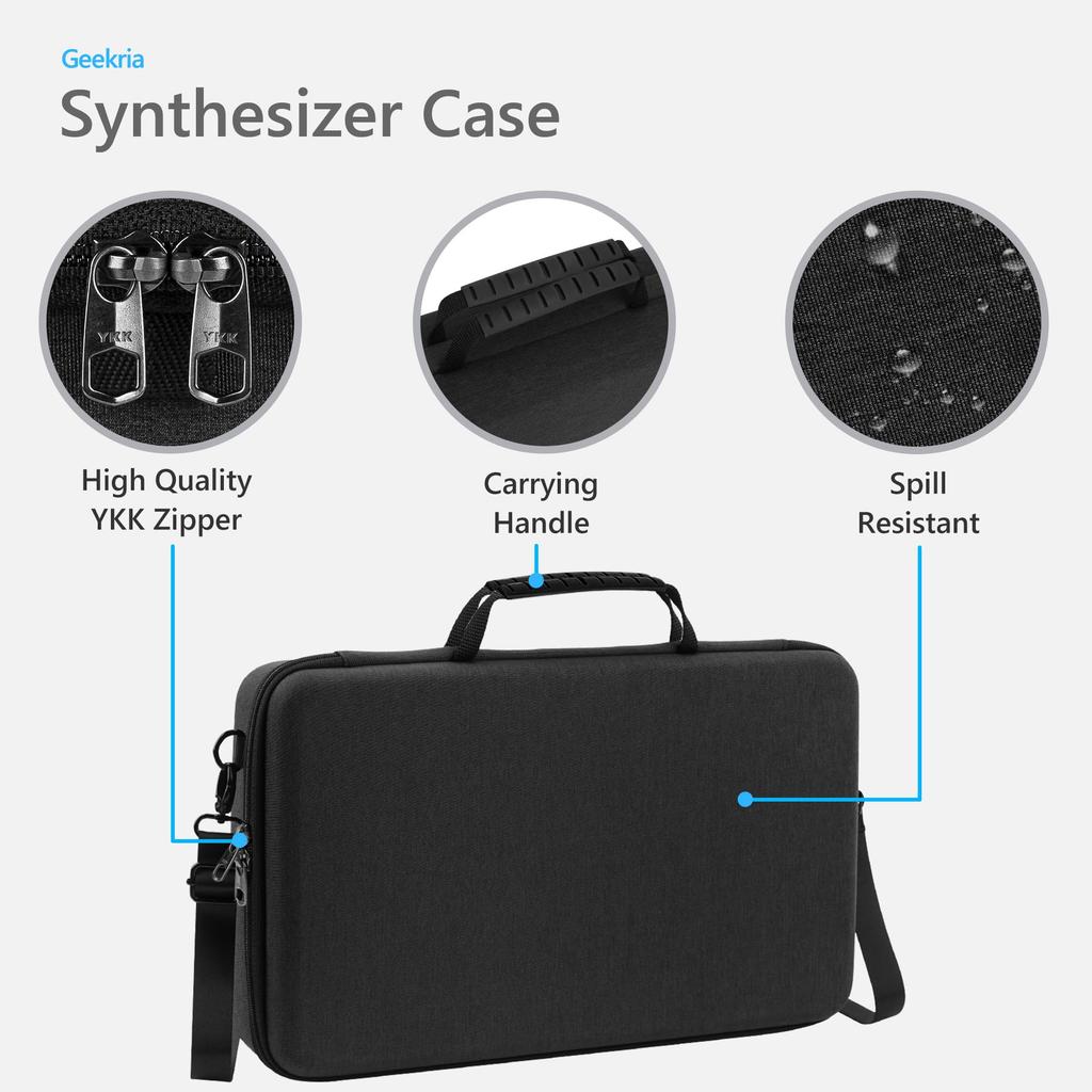 GEEKRIA Hard Shell Travel Compatible with Arturia MicroBrute Audio Synthesizer Carrying Bag Case, UFO/MicroFreak, (Dark Gray)