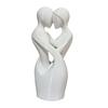 3D-Printed Minimalist Couple Ornament with Heart Cutout Smooth Delicate Lines Black White Desktop Keepsake Romantic Home Decor Gift