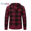 Cozy Up Men Sweater Coat  Autumn Winter Thick Warm Hooded Plaid Wool Sweater Cardigan  Zipper Fleece Coat Men