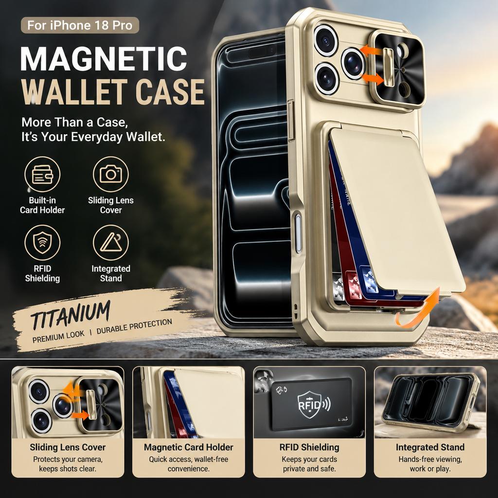 Magnetic Card Holder Case for iPhone 17 Pro Max