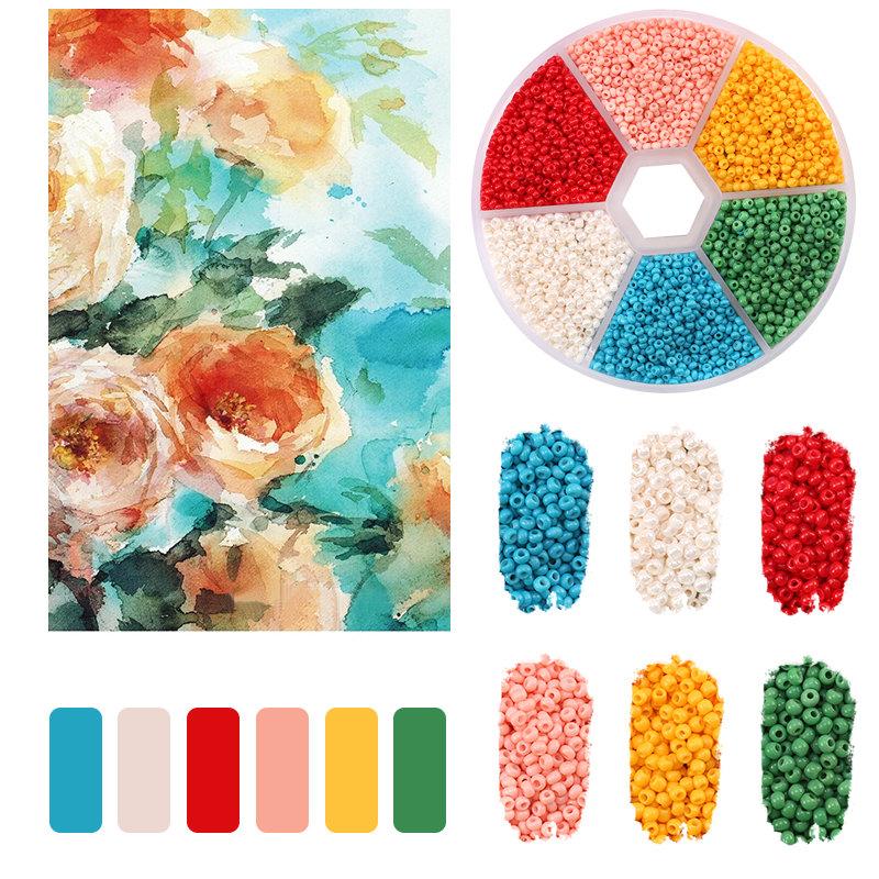2mm Seed Beads Kit Small Beads For Needlework Craft Round Glass Jewelry Beads For Jewelry Making Bracelet Necklace Handmade DIY