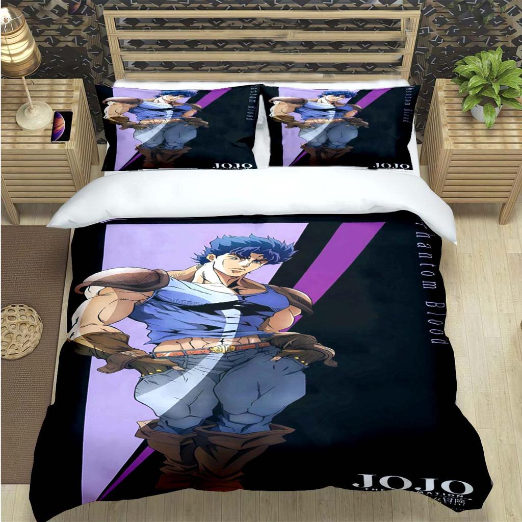 Beliebte Cartoon J-Jojo’S Bizarre Adventureprint Bettwäschesets Bettzubehörset Bettdeckenset Teenager Mädchen Einzelbett Einzelbett Kindergeschenk