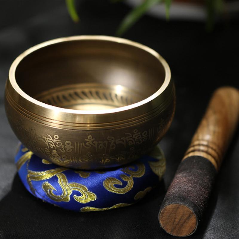 

Nepal Chanting Bowl Yoga Meditation Tibetan Singing Bowl Buddhism Sound Bowls Tibet Music Therapy Handmade Lucky Knot Inside 8cm