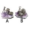Creative Amethyst Cluster with Miner Quartz Model Home Decoration Craft Gift Statue