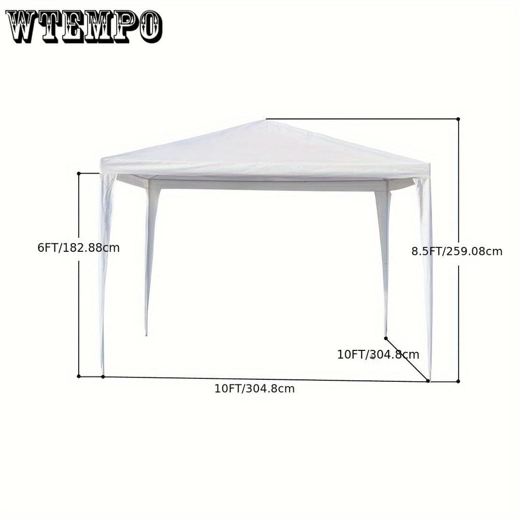 10X10FT White Gazebo Canopy Tent with Removable Sidewall, 2pcs Sidewall with Windows, and Carry Bag