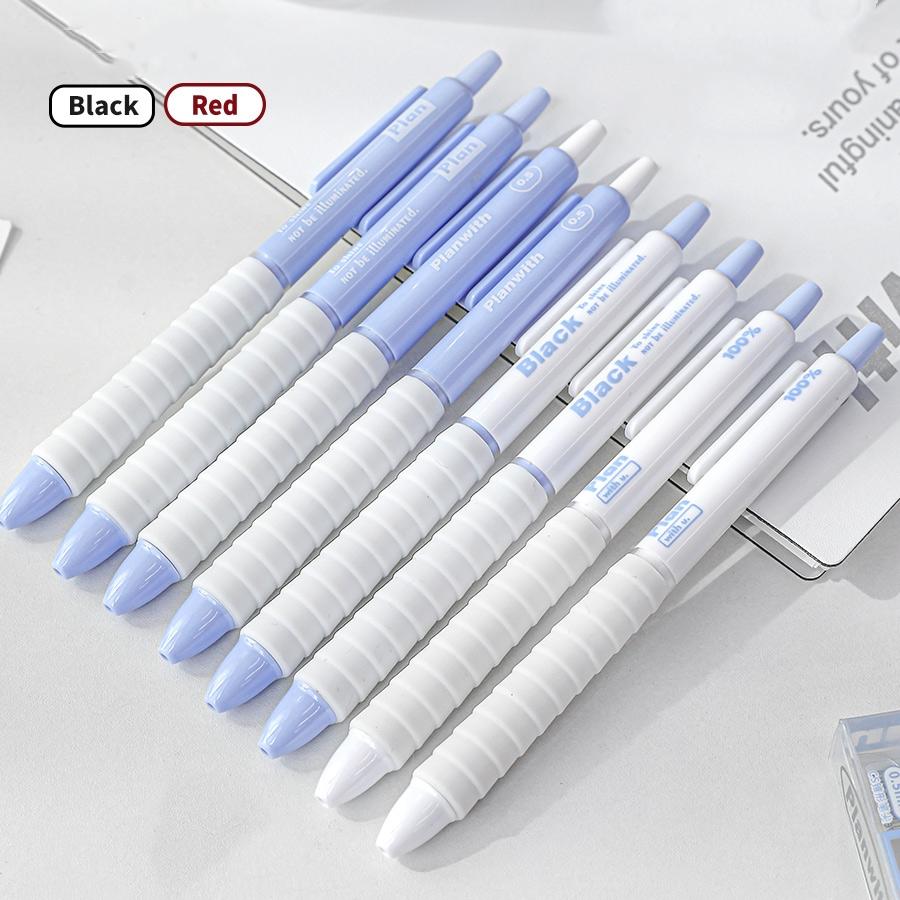 Sada 4ks gelových per Soft-plus Easy Grip 3s rychleschnoucí černo-červený barevný inkoust 0,5 mm kuličkové pero pro psaní
