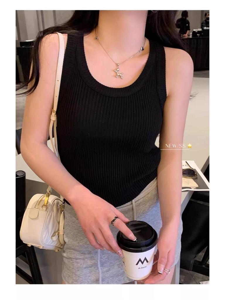 Women's Striped Knit Tank Top - 2024 Summer Slimming Style
