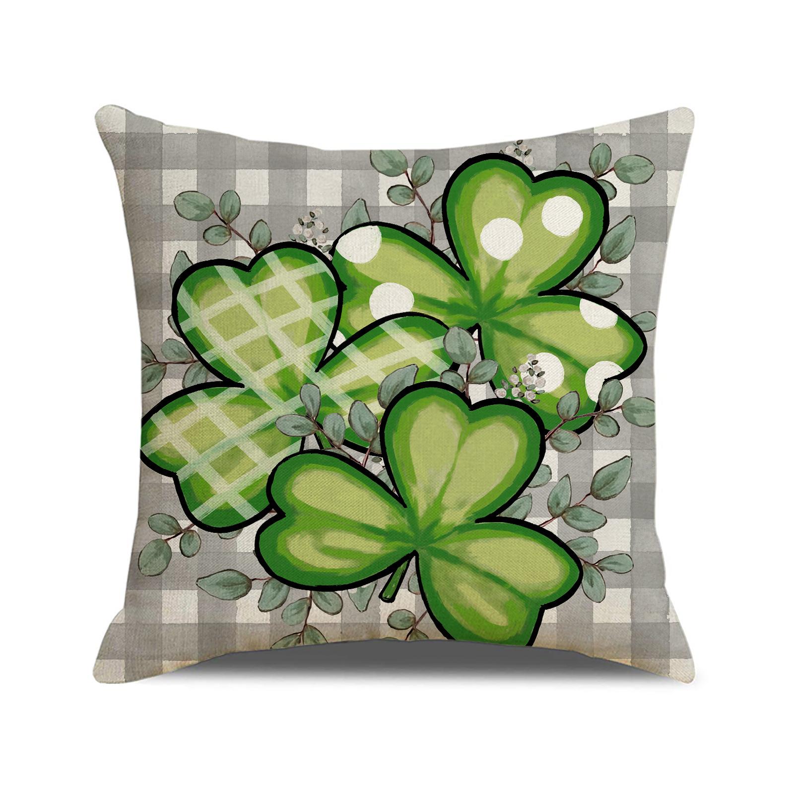 

Clover Print Throw Pillow Cover St. Patrick s Day Decor Sofa Cushion Seat Cushion 45 * 45 (excluding pillow core)
