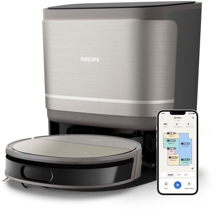 Saugroboter mit All-in-One-Station - PHILIPS - XU9100/10 - Serie 9000 - 8000 Pa - = 66 dB - Metall