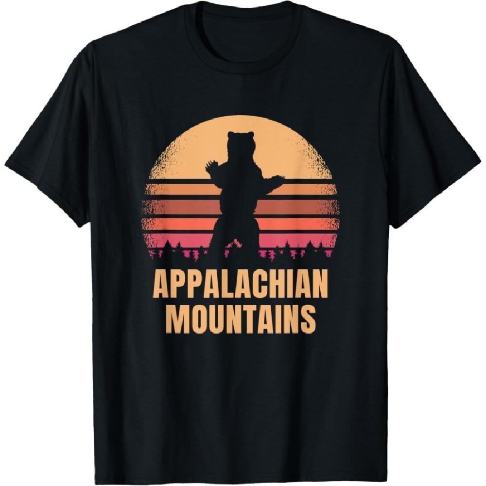 

Appalachia Appalachian Mountains Funny Mama Bear 80s Sunset T-Shirt XXXXXL чёрный