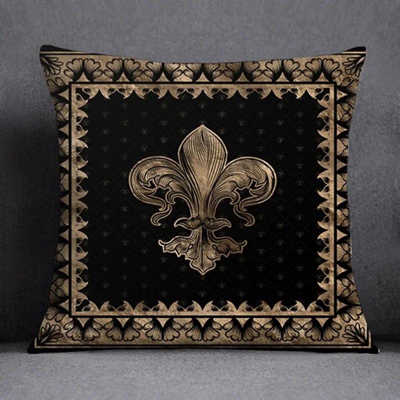 Luury Ethnic Floral Print Plush Pillows Case European Geometric Vintage Sofa Couch Cushions Case Home Office Decorative PillowsB-,