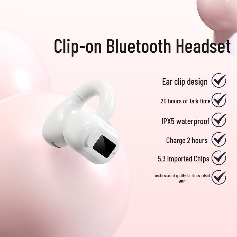 M10 Bluetooth Earbuds: New Clip-On, Dual or Single Ear, External Sound, Sports & Business Style.