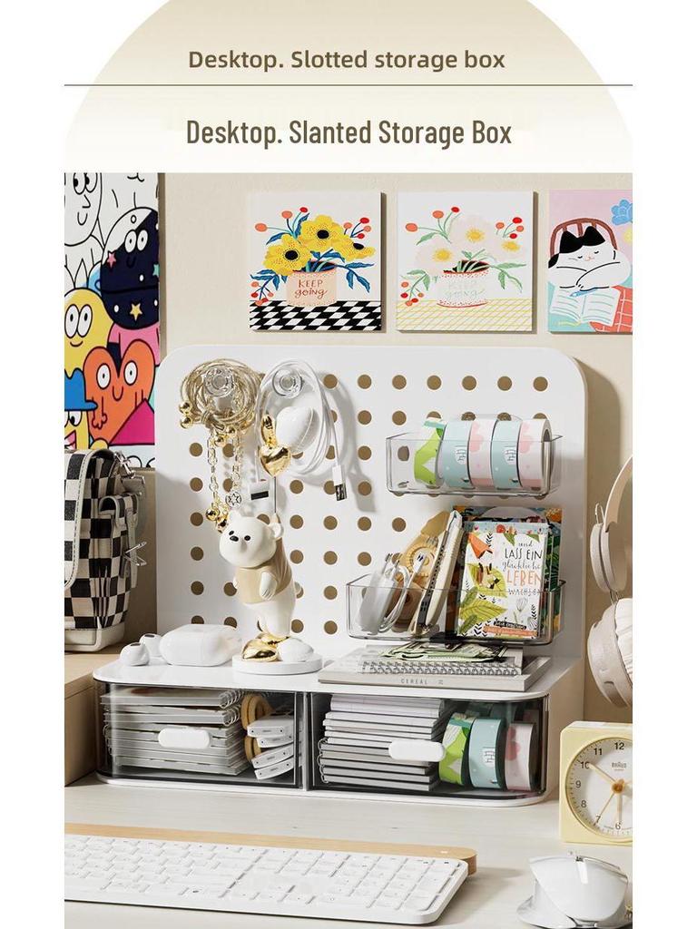 Desktop Acrylic Organizer: Pegboard Drawer Pen Holder and Storage Rack