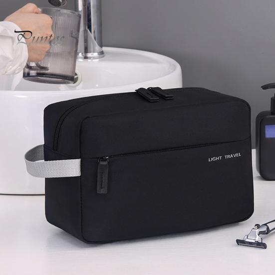 Compact Travel Toiletry Case Waterproof Bag for Men Women Wide-open Puffy Cosmetic Lightweight Makeup Organizer with Handle Shampoo Conditioner