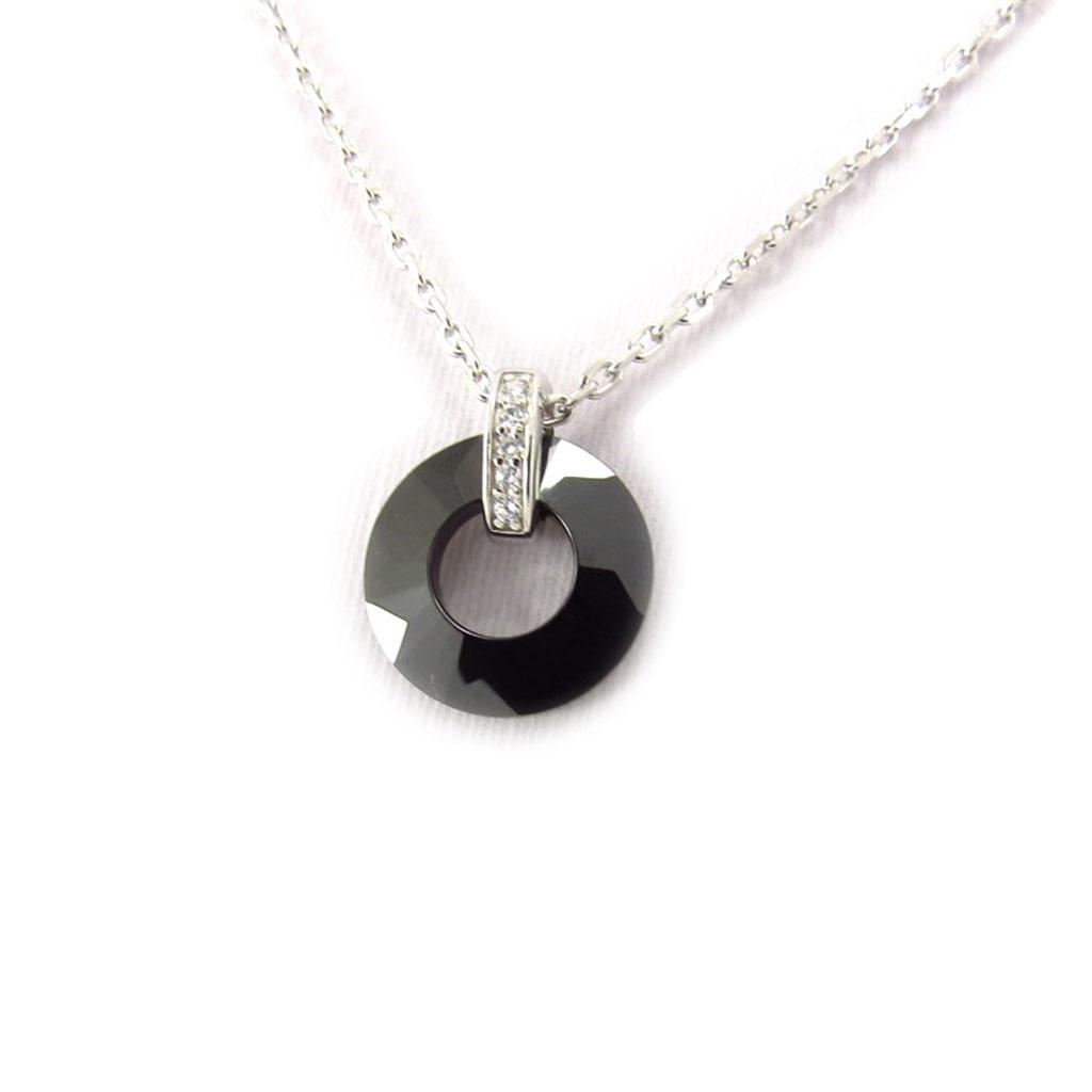 Les Trésors De Lily [K6633] - Collier Argent 'Sissi' noir céramique