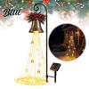 Decorative Lights for Walkways Christmas Bell Cascade Solar Light, Garden Stake Light with Warm Glow LED Waterfall Festive Pathway Lighting