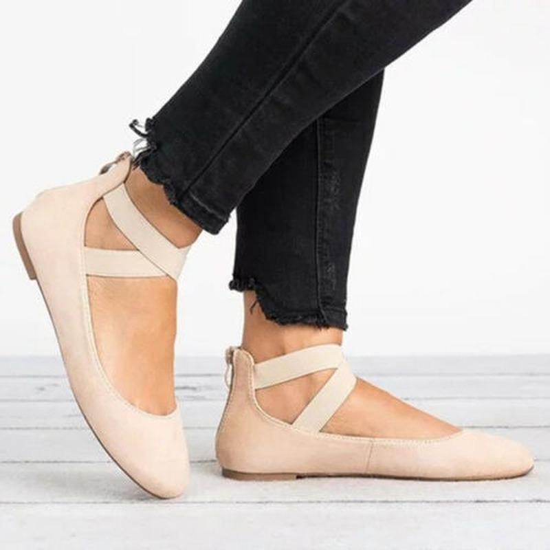 casual ankle strap flats