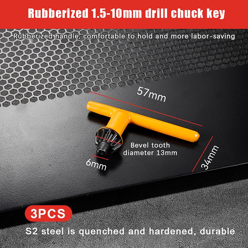 3Pcs Hand Electric Drill Chuck Wrench 10/13/16Mm Drill Bit Clip Disassembly Assembly Key Driver Rotating Tools