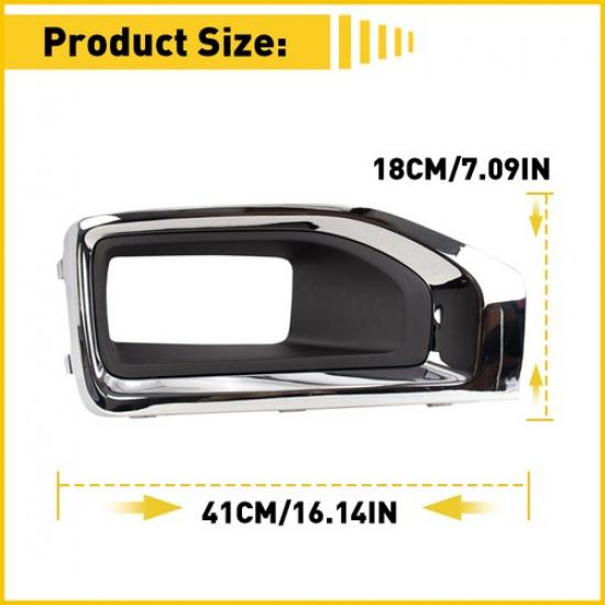 Bumper Fog Light Lamp Cover Trim Chrome For GMC Yukon 2015-2018 Passenger Side