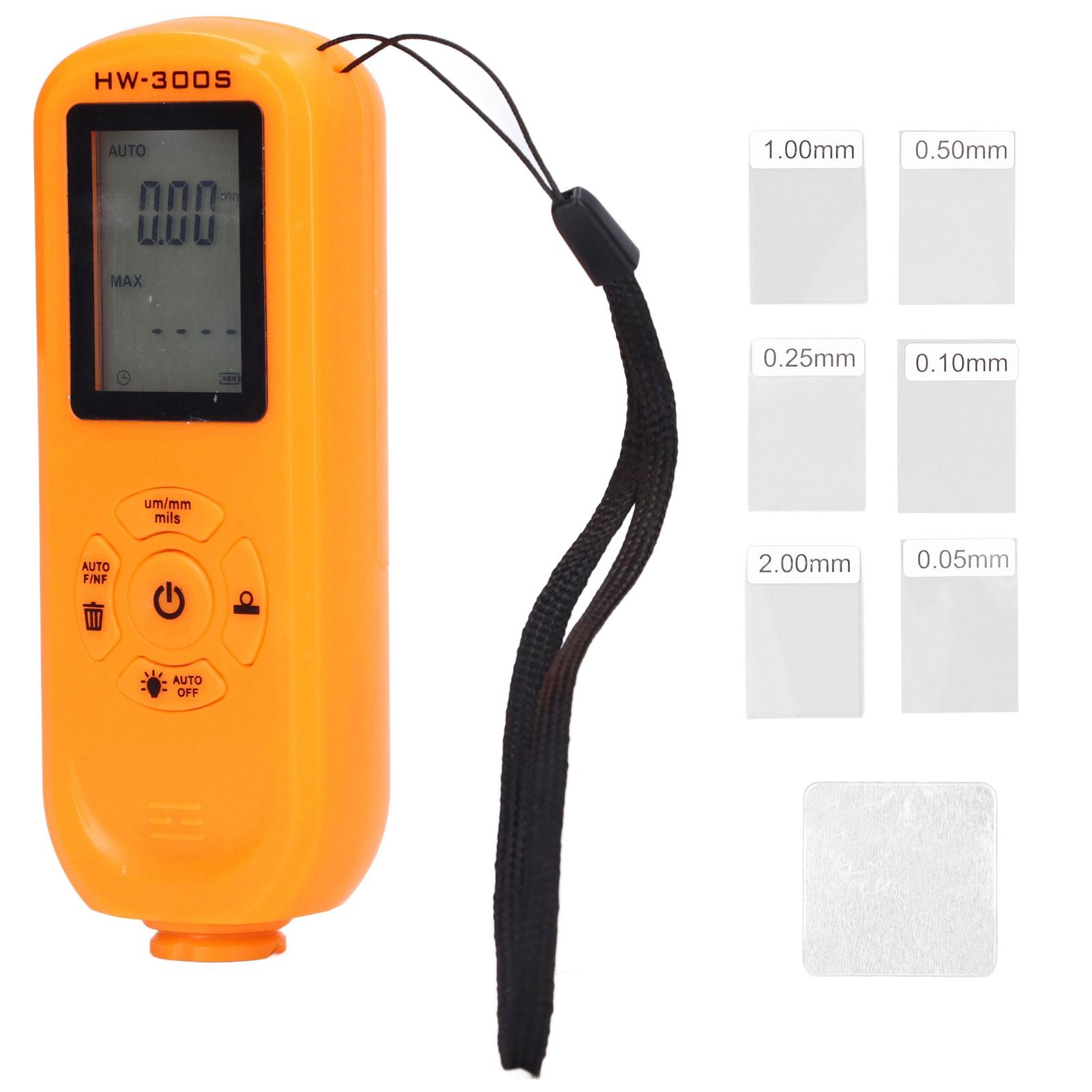 HW‑300S Coating Thickness Gauge Digital Backlight LCD Film Thickness Meter for Manufacturing Metal Processing Chemical