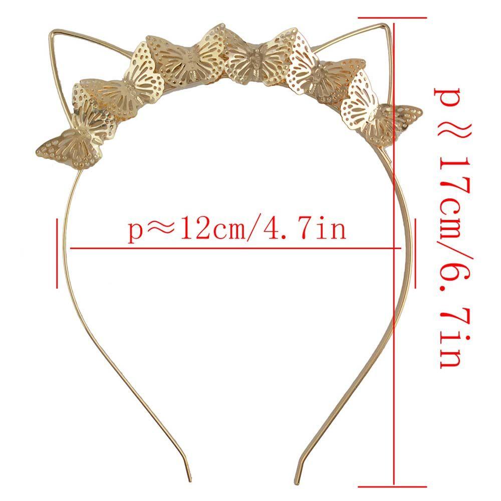 Fashion Bride Party Zinc Zinc Alloy Cat Ear Leaf Girl Butterfly Tiara Hair Hoop Headband Hairband