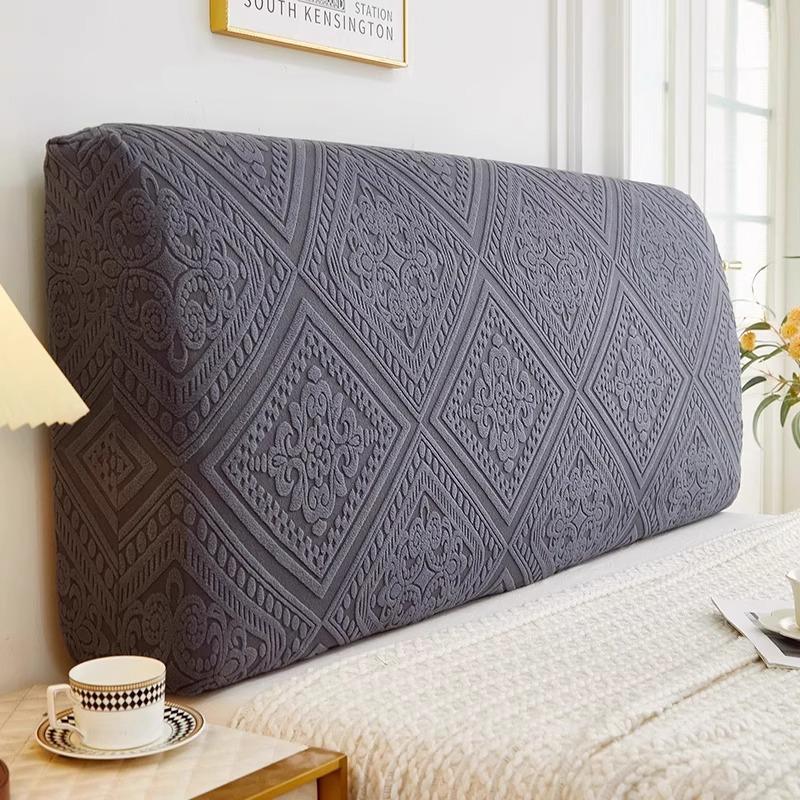 Jacquard Bed Headboard Cover Solid Color Elastic Bed Head Slipcover Bedroom Dust Cover All-inclusive Bed Backrest Cover