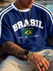 T-shirt girocollo con stampa brasiliana per l'estate, da indossare in famiglia, casual e comode, adatte per l'esterno, t-shirt estive a maniche corte.