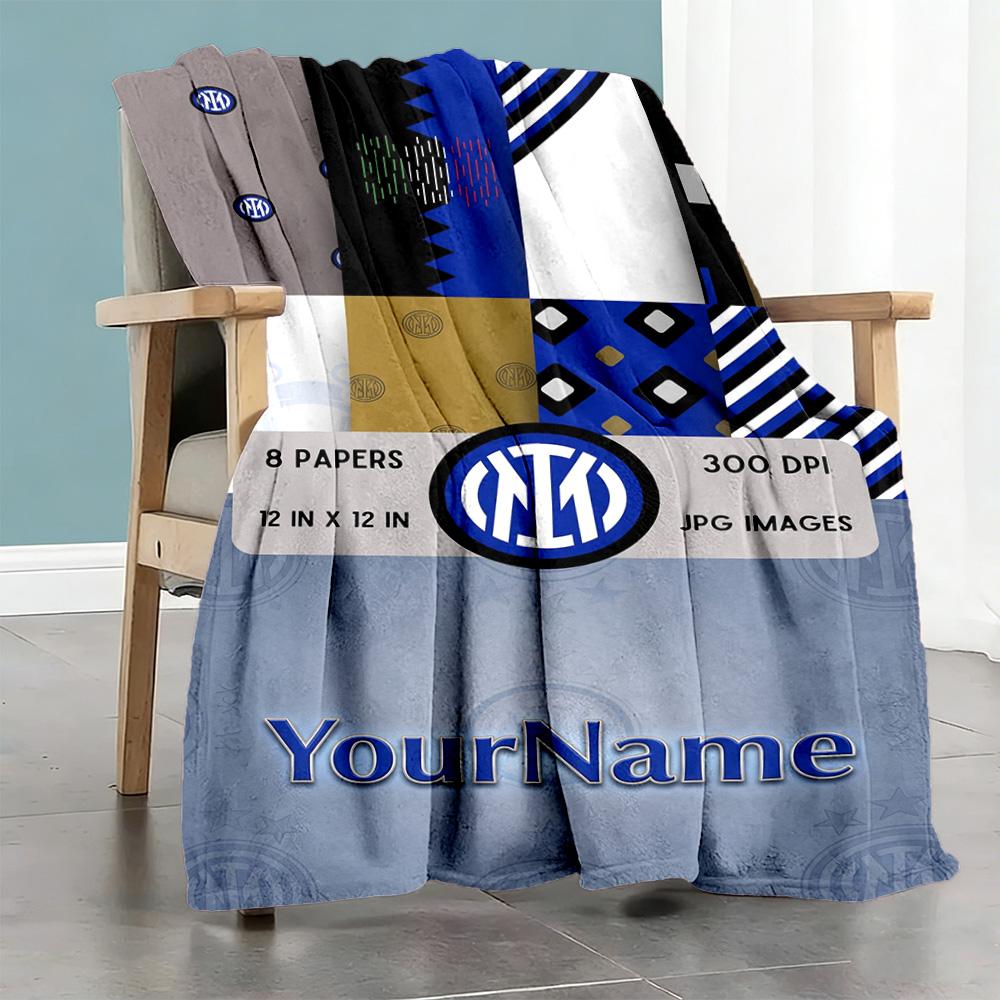 Inter Mailand Personalisierbare Decke Gemütliche Personalisierbare Decke Langlebiger Komfort Überwurf Für Büro Meeresufer Nickerchen Picknicks Vier Jahreszeiten Universell