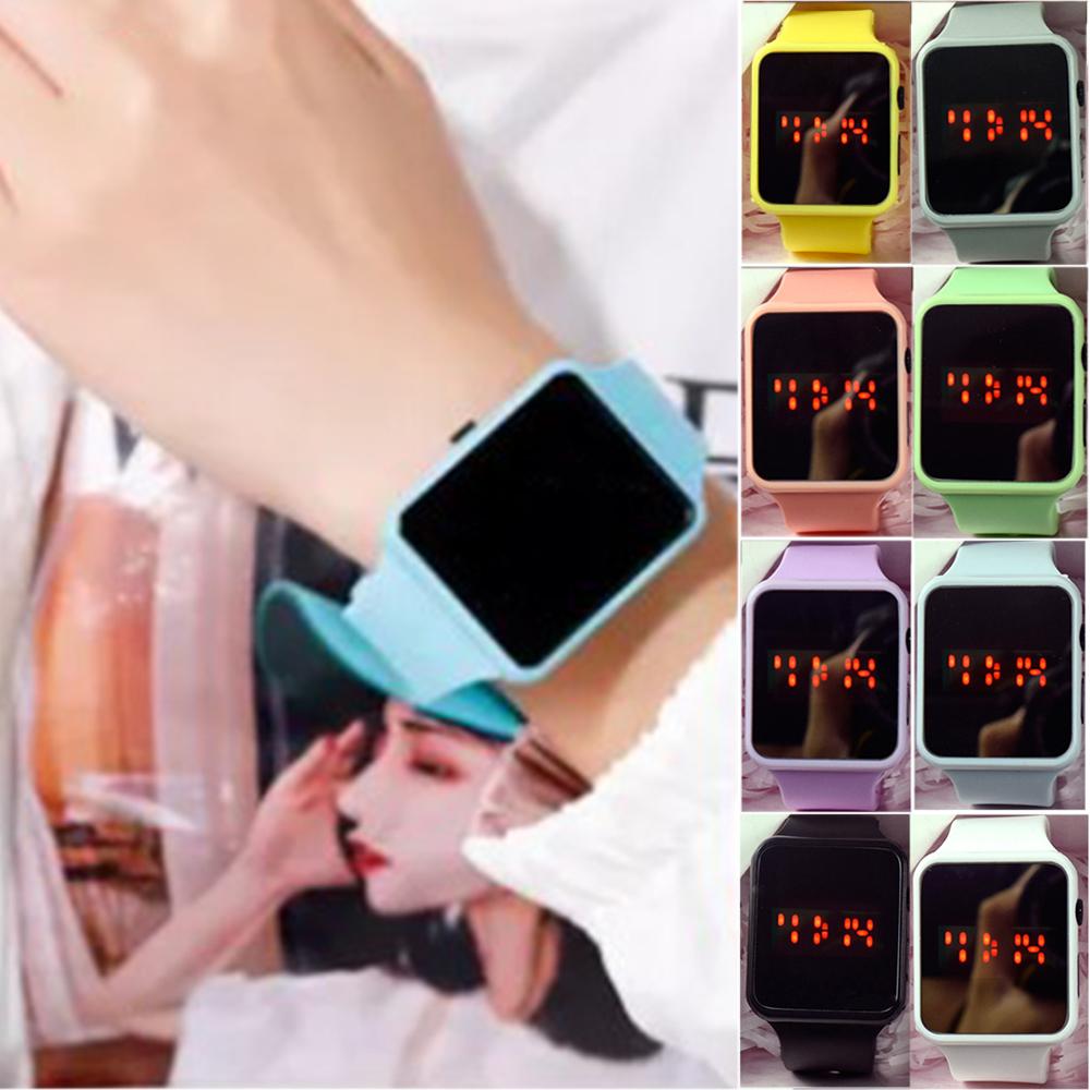 

Наружные силиконовые электронные часы спортивные наручные часы квадратный дисплей светодиодные цифровые часы