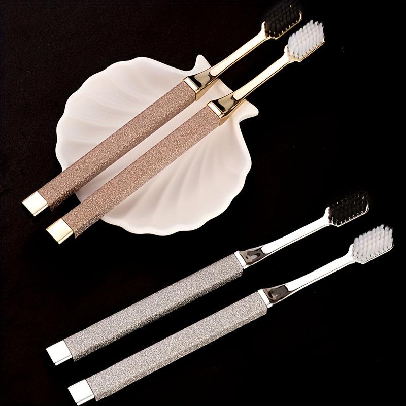2Pcs Luxury Soft Toothbrushes, ultra-soft microfiber bristles with non-slip handles. Gentle care for sensitive teeth and gums.