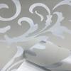 Grå 3D Viktoriansk Damask Preget Tapetrull Stue Soverom Veggbelegg Sølv Blomstret Luksus Tapet Hjemmeinnredning
