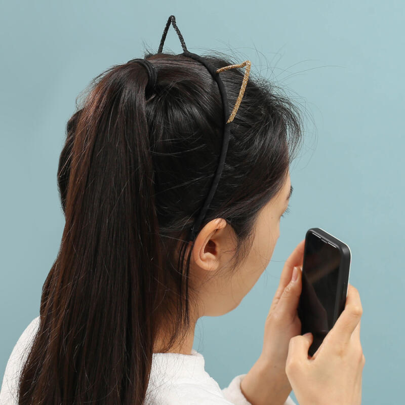 Glitter Cat Ear Hairband (Black)