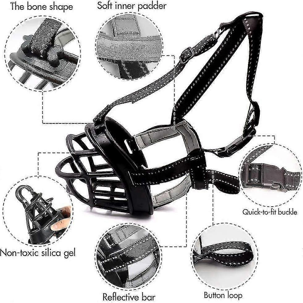 Soft Basket Dog Muzzle with Secure Comfortable Fit for Bite Chewing and Barking Prevention