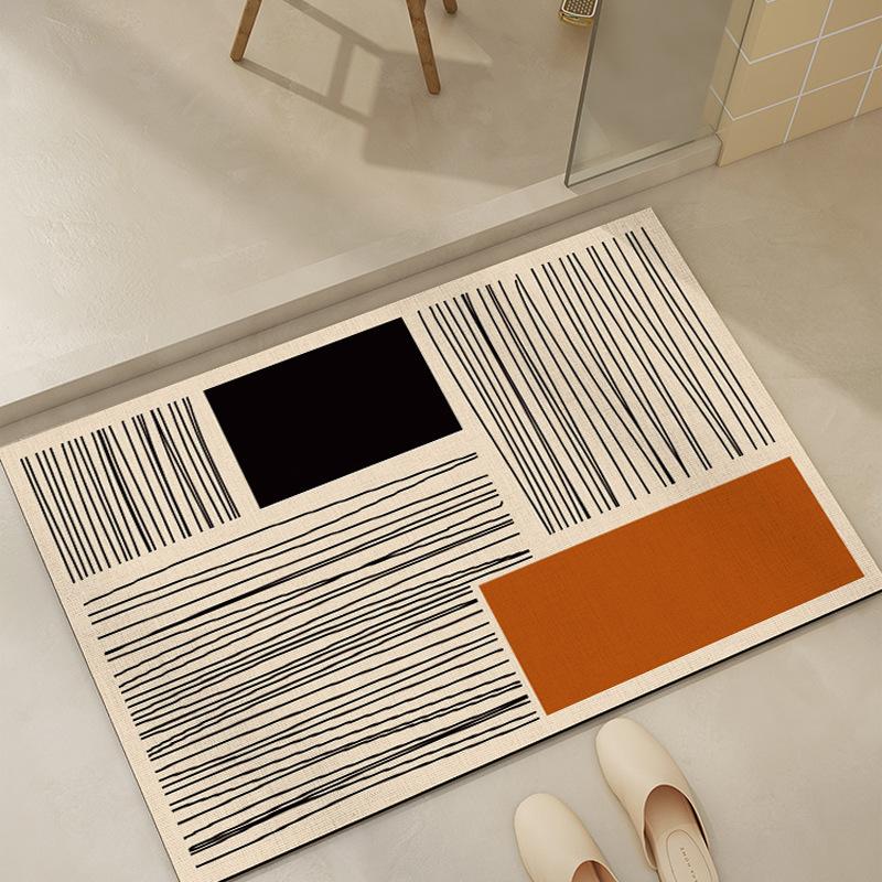 Nordischer Schlichter Stil Haushalt Badezimmer Rutschfeste Matte Badezimmer Toilette Tür Saugfähige Fußmatte Verschleißfeste Kieselgur Fußmatte