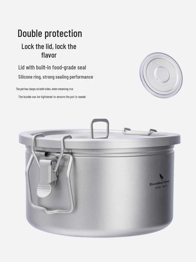 Essential Pure Titanium Micro-Pressure Cooker: Outdoor Camping Cooking, Soup, Stew, Rice Steaming Pot with Large Capacity, Multi-purpose Use