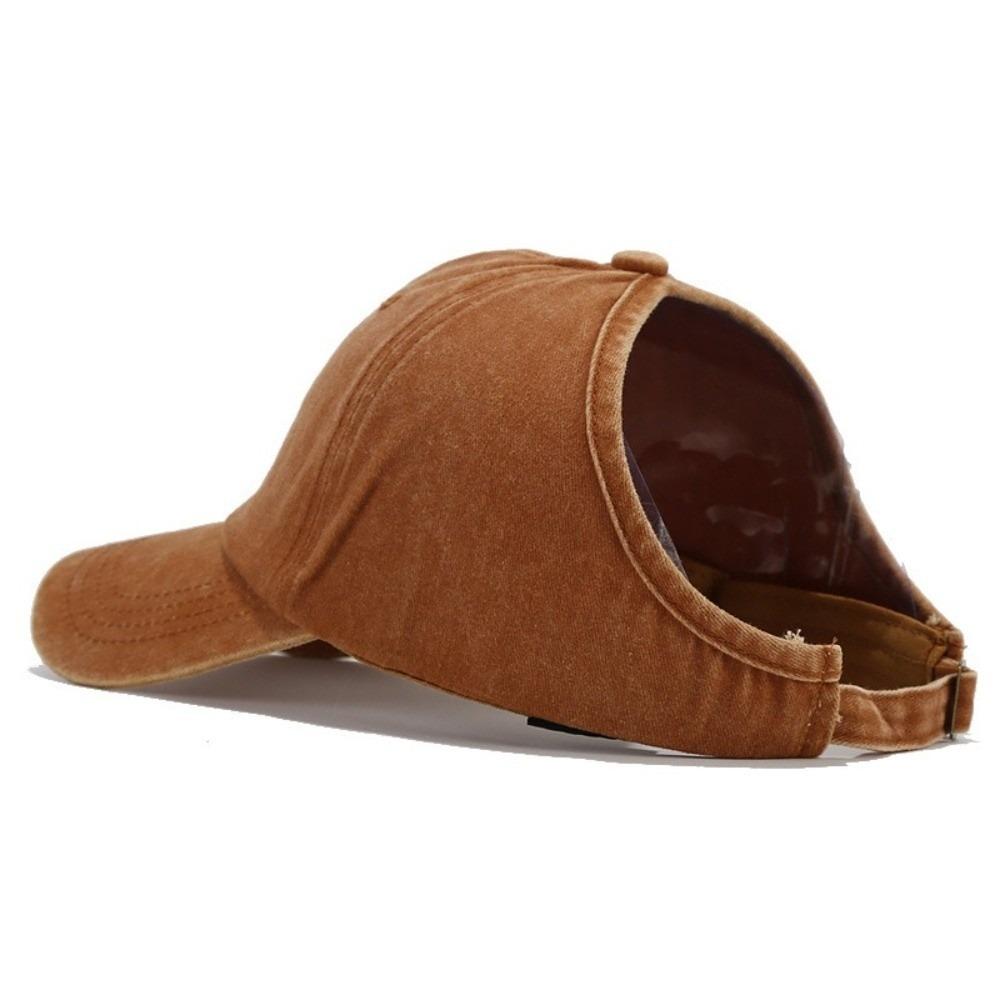 Stylish Retro Washed Backless Baseball Cap Versatile Sun Protection Women Ponytail Hat Summer Outdoor Sun Hat for Daily Wear