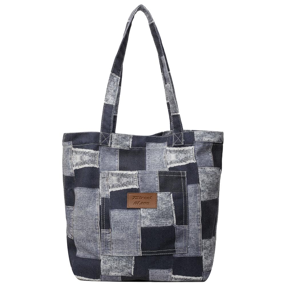 Damen Jeans Schultertasche Lässige Hobo-Taschen mit Innentasche Große Geldbörse für Arbeit Einkaufen Reisen Bolso de mujer