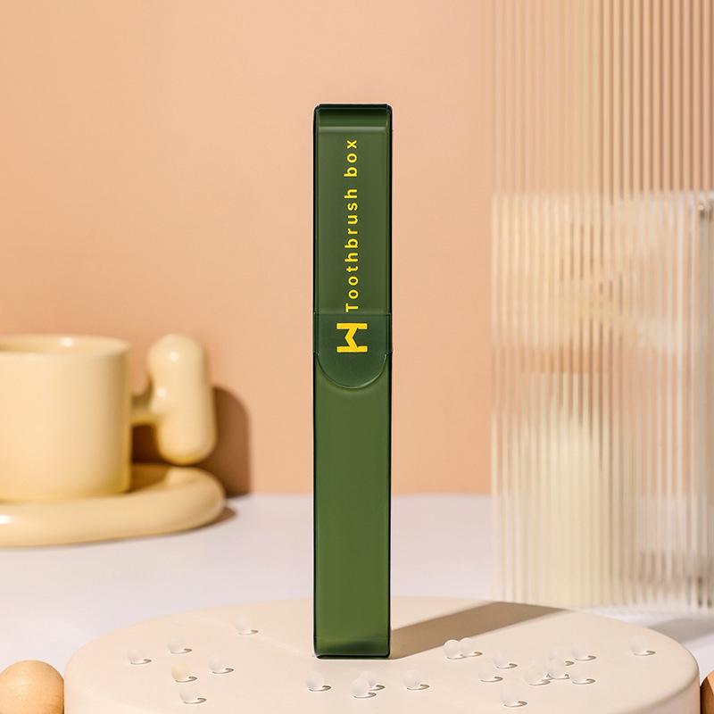 

Дорожный портативный футляр для зубных щеток, пылезащитный чехол для хранения аксессуаров для ванной комнаты, защитный чехол для зубной щетки, дорожное хранение зелёный