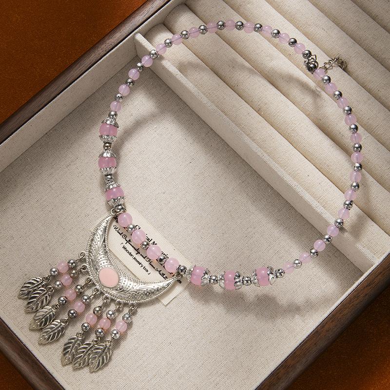 Ethnic-style Colorful Beaded Forehead Eyebrow Center Tassel Hair Accessory Tibetan-style Retro CollarNecklace and Headwear