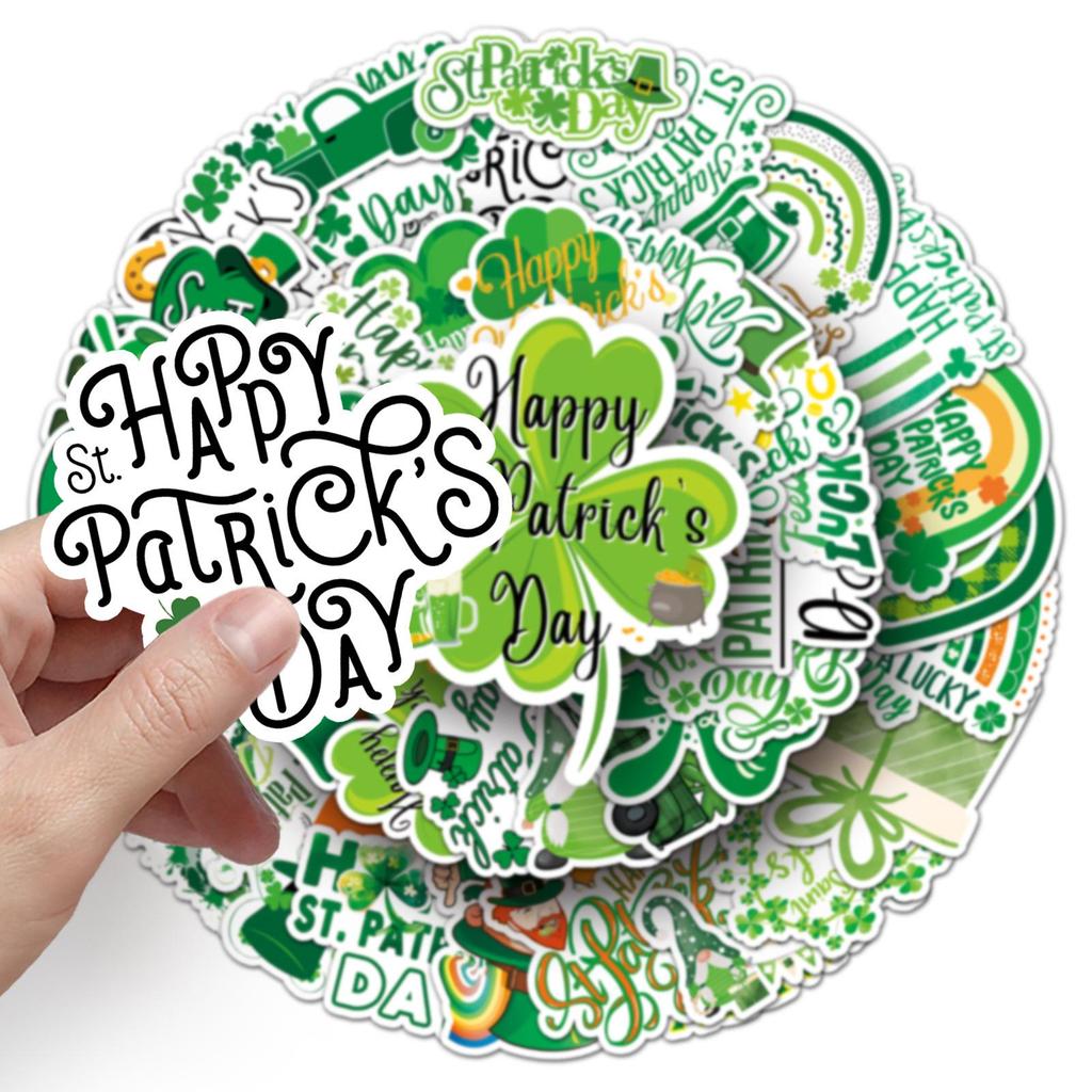 50 St. Patrick's Day Cartoon Graffiti Stickers for Personalized Decoration On Laptops and Luggage