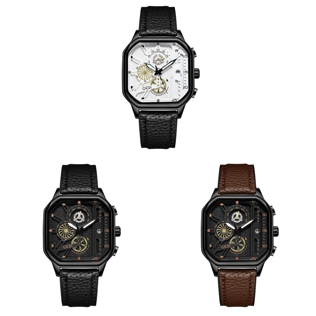 Minimalist Square Mens Watch Quartz Waterproof Business Wear For Men