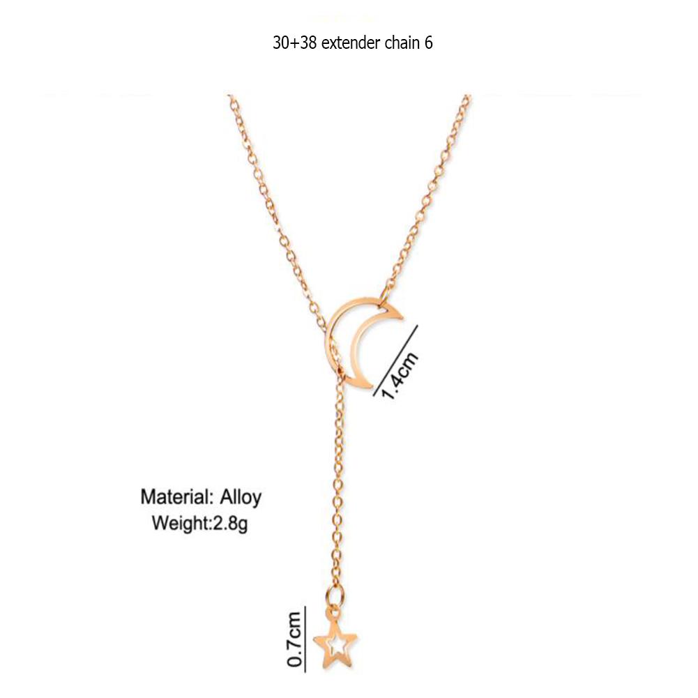 Moon Star Shape Pendant Simple Style Electroplating Necklace