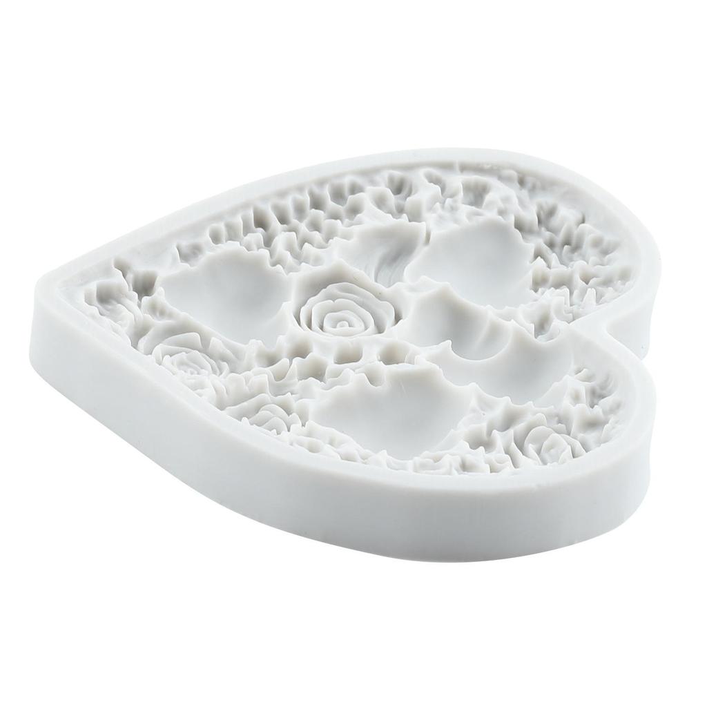 Love Heart Silicone Mold Rose Flower Fondant Molds Cake Decorating Tools Theme Cake Dessert Decorated Chocolate Candy Mold