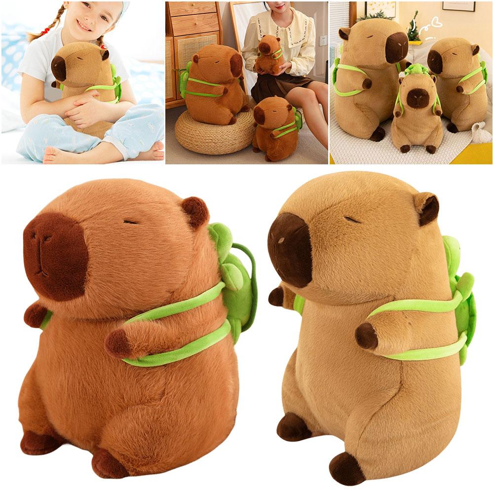 Fluffy Capybara Doll with Tortoise Comfortable Plush Simulation Capybara Doll Funny Soft Plush Doll for Christmas Birthday Gift