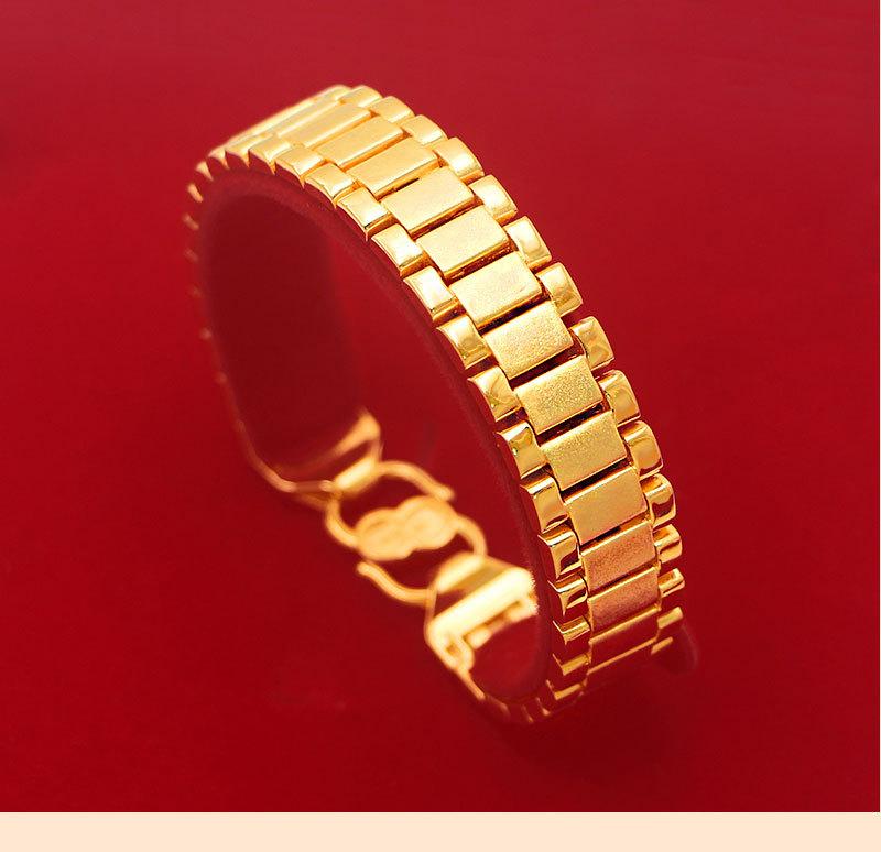 Bracelet Chaîne Montre Mode Homme Or Pur 24K 9999 Or Véritable Peu Importe